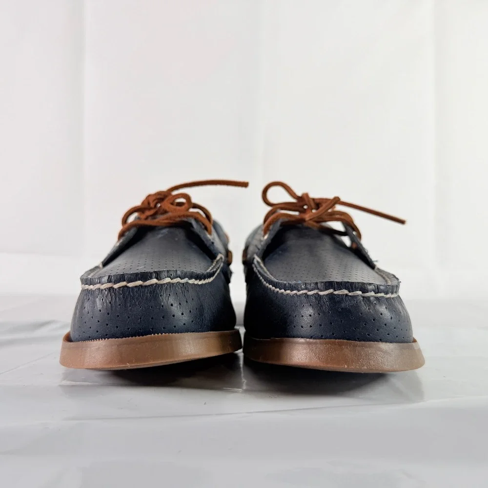 Sperry Men's Leeward 2-Eye Perf Navy Boat Shoes Size 9 W New